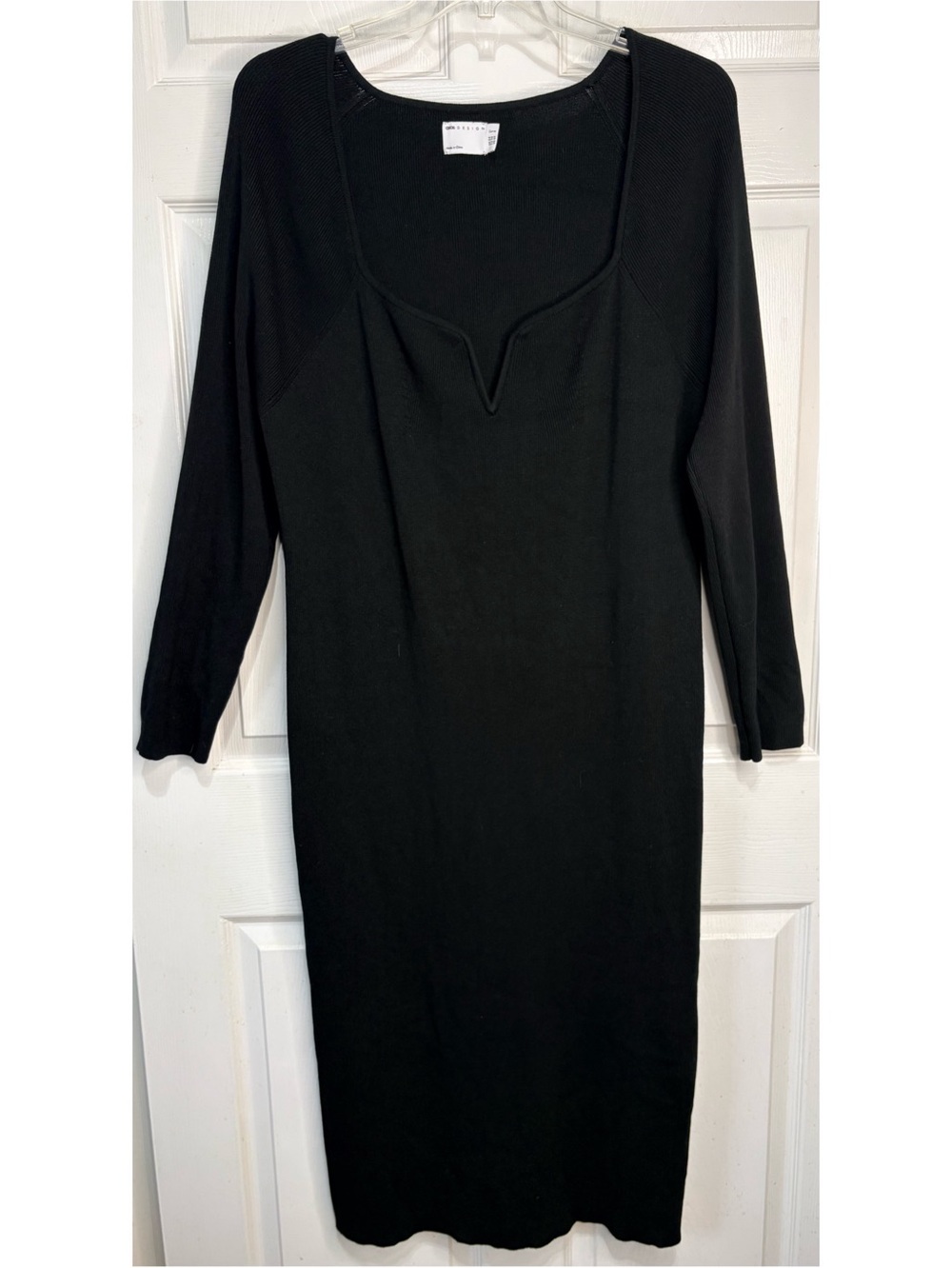 ASOS CURVE Black Knit Long Sleeve Maxi Sweater Dress Size 20